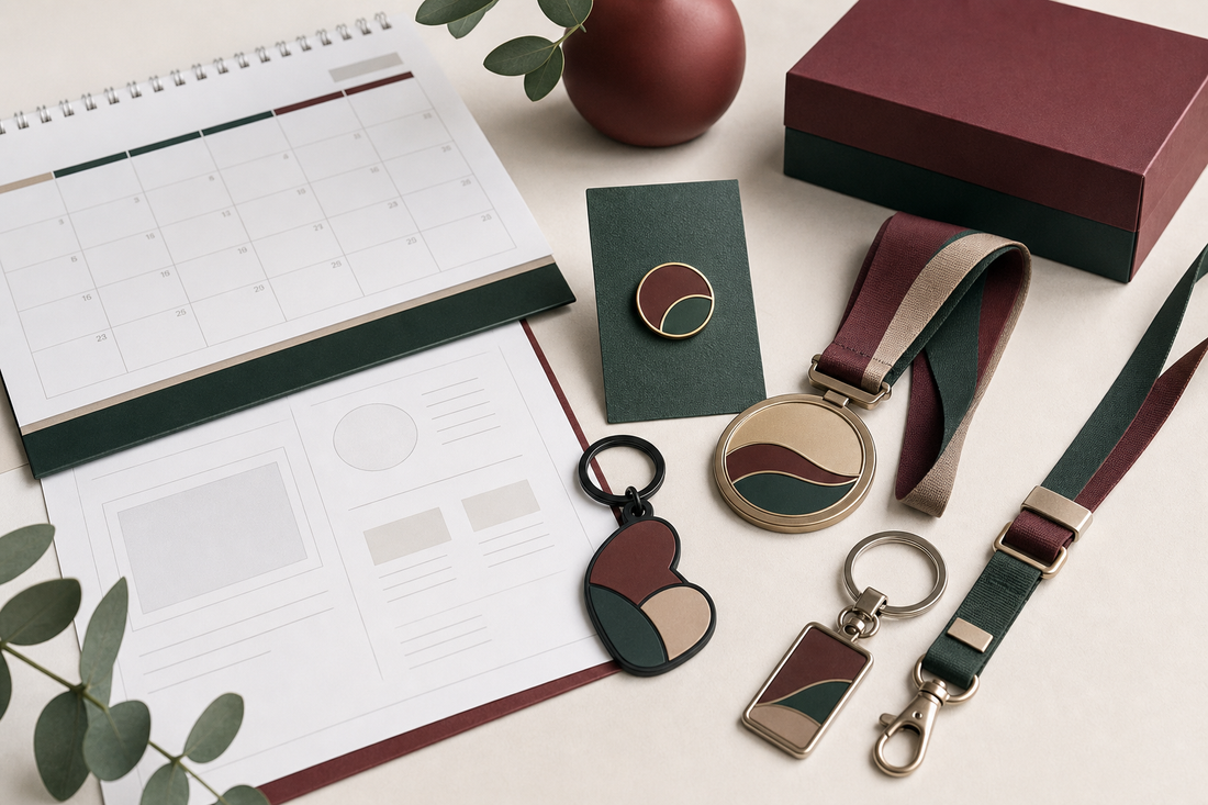 Custom merchandise samples, packaging and project calendar arranged for Q4 campaign planning