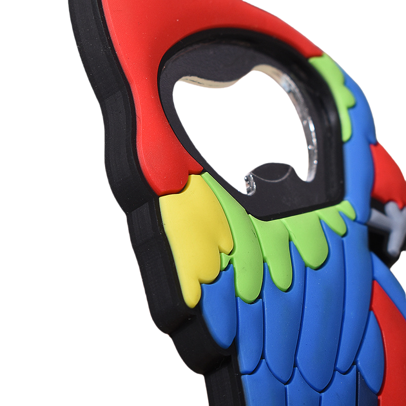 Custom Parrot Shaped PVC Soft Rubber Bottle Opener