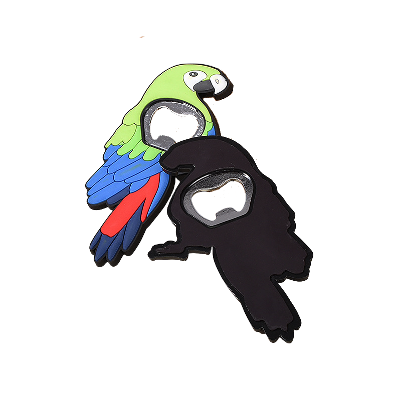 Custom Parrot Shaped PVC Soft Rubber Bottle Opener