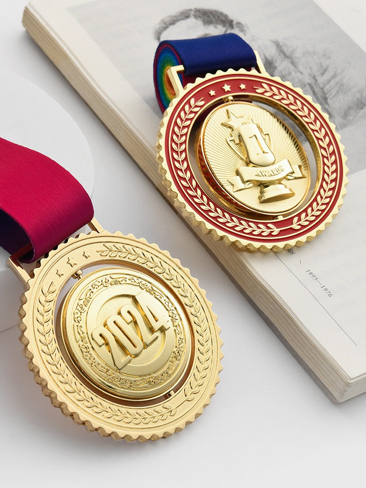Customized double-sided rotatable medal