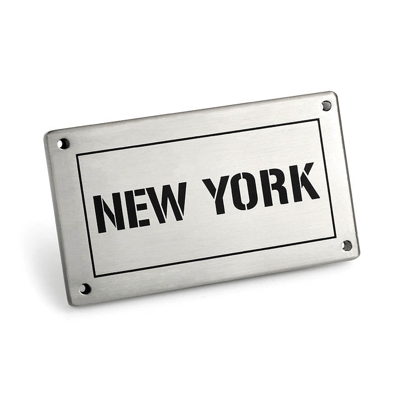Custom Aluminum Name Tags featuring corporate logo for employee identification