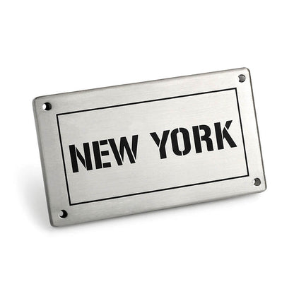 Custom Aluminum Name Tags featuring corporate logo for employee identification