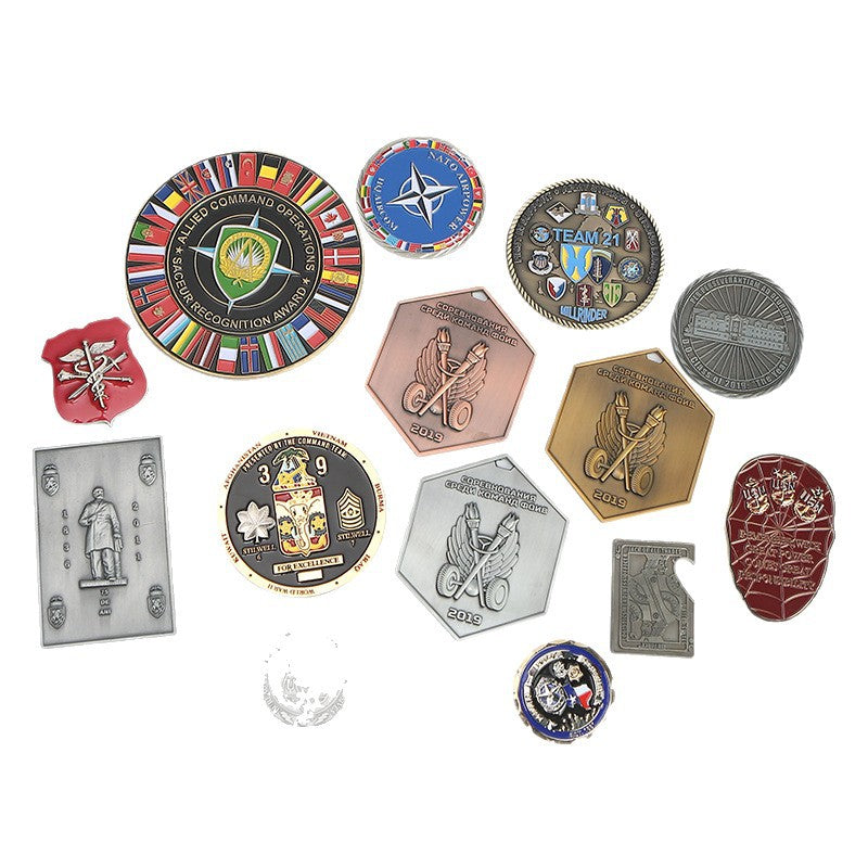 Assorted custom double-sided challenge and commemorative coins