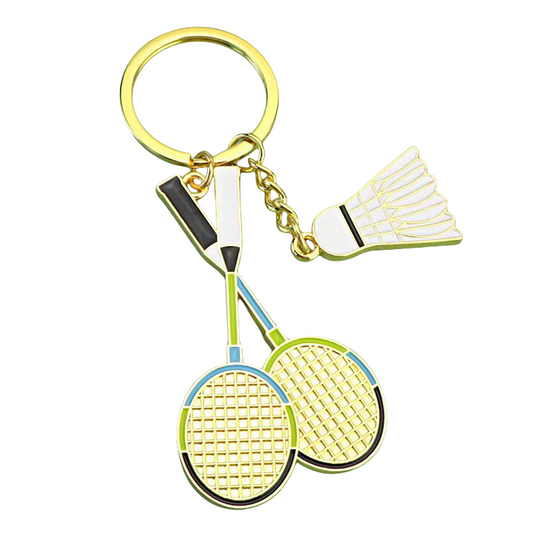 Wholesale metal keychains in the shape of badminton shuttlecocks - Customization available, factory direct sales, quality guaranteed.