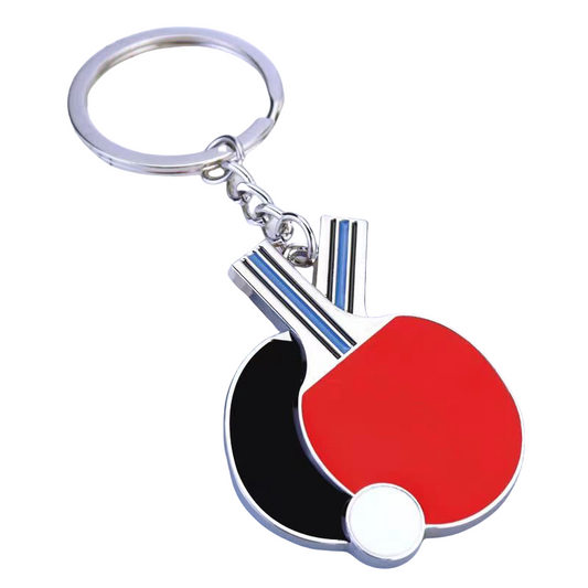 Wholesale metal keychains in the shape of ping - pong paddle - Customization available, factory direct sales, quality guaranteed