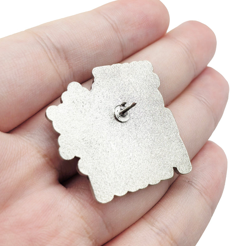 back of hard enamel pin badge