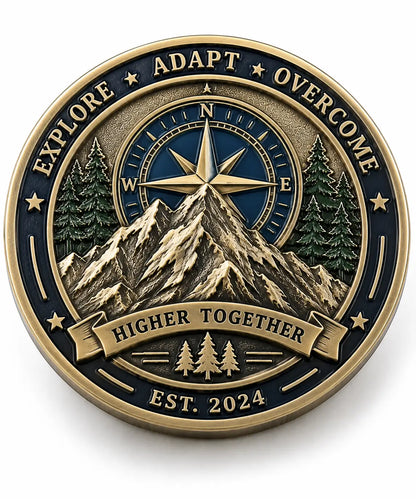 Custom 3D relief challenge coin on white background