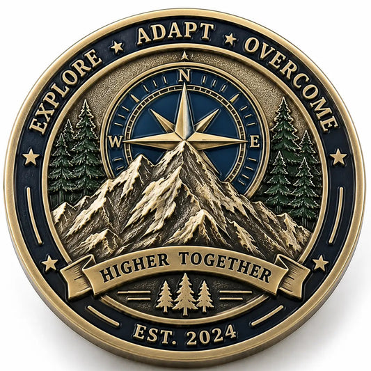 Custom 3D relief challenge coin on white background