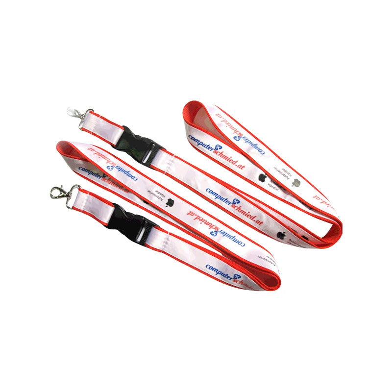 Custom bamboo fiber lanyards with detachable buckles and hooks