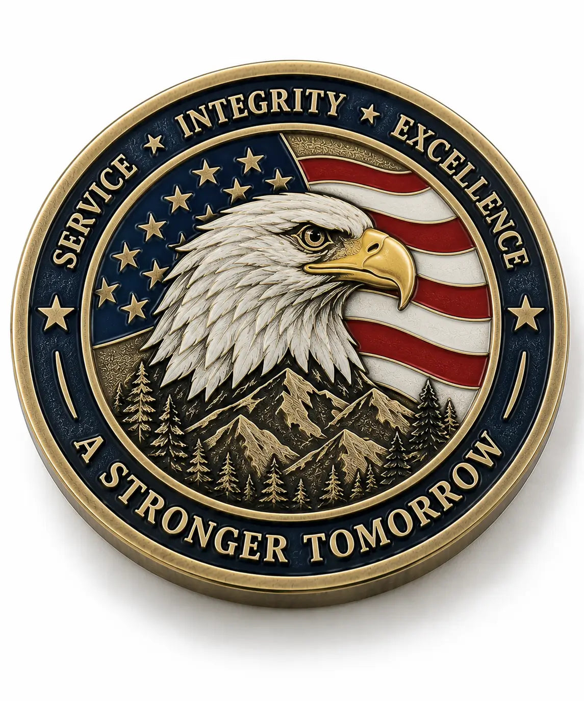 Custom eagle design challenge coin
