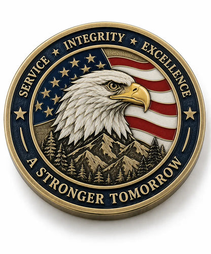 Custom eagle design challenge coin
