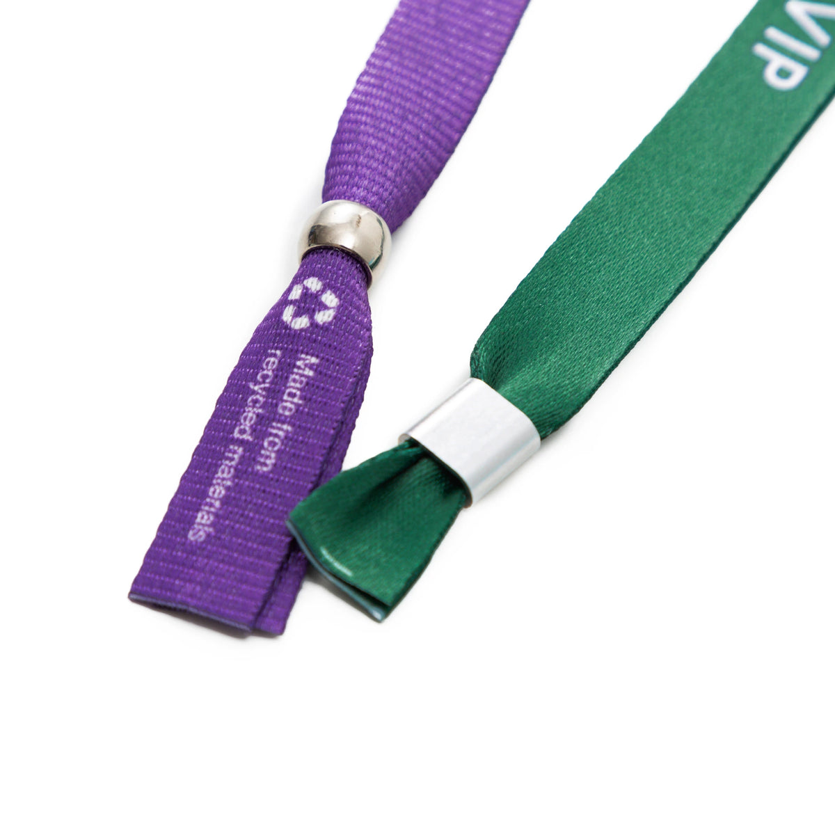 Custom fabric wristbands with metal closure options