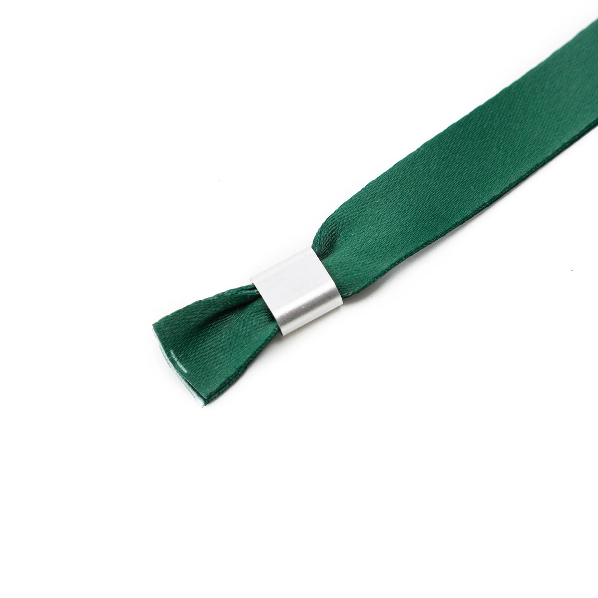 Green dye sublimation event wristband with metal closure