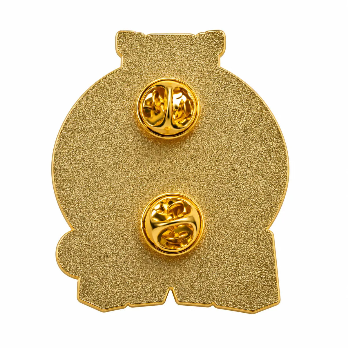 Back of custom hard enamel pin with double clutch