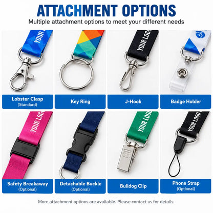 Attachment options for custom event lanyards