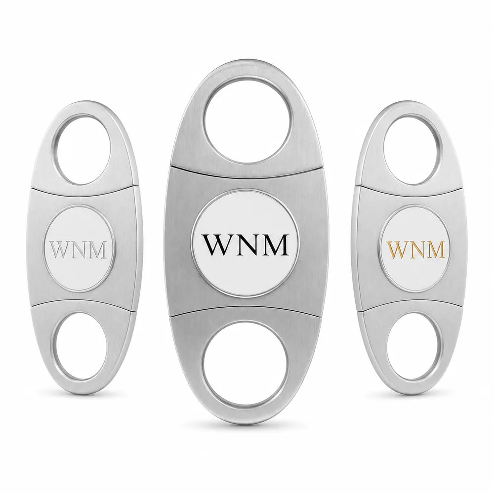 Custom logo metal cigar cutter in three branded variations