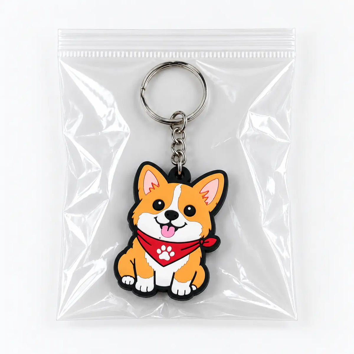 Custom PVC keychain in individual packaging