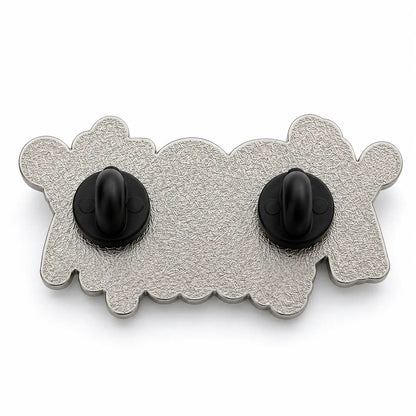 Back of custom soft enamel pin with rubber clutches