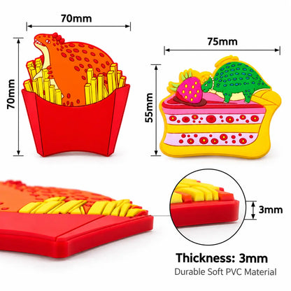 Front, back, size, and thickness details for PVC fridge magnets
