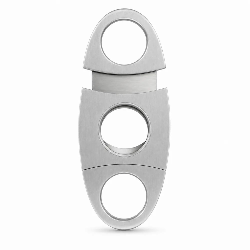 Stainless steel cigar cutter open blade detail